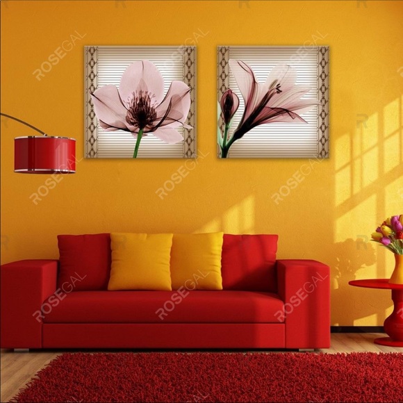 🏠• GORGEOUS 3pc Floral Canvas/Fabric Wall Art - Picture 3 of 7